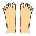 Bare foot, instep, illustration Royalty Free Stock Photo